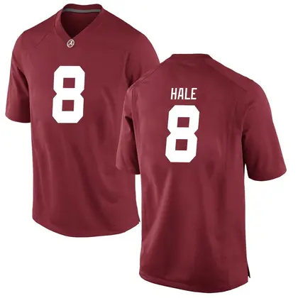 Game Men's Jalen Hale Alabama Crimson Tide Crimson Football College Jersey -
