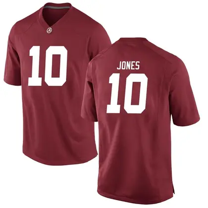 Game Men's Mac Jones Alabama Crimson Tide Crimson Football College Jersey -