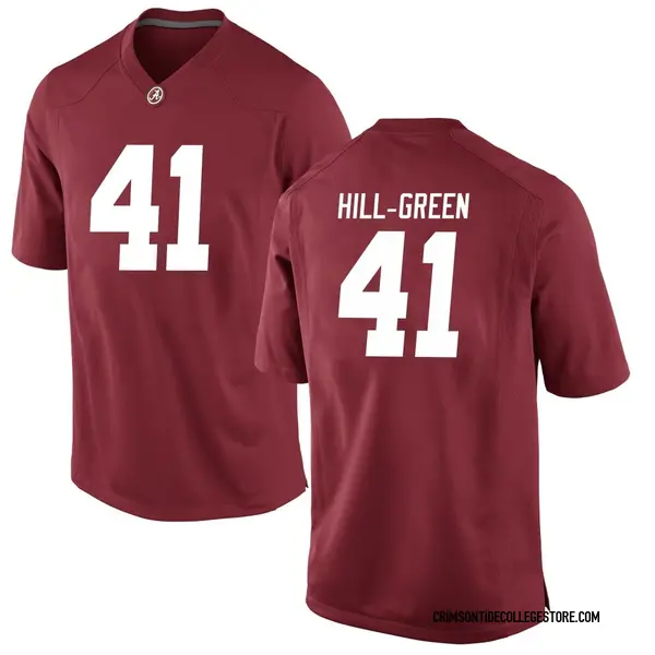 Game Men's Nikhai Hill-Green Alabama Crimson Tide Nike Crimson Football College Jersey - Green