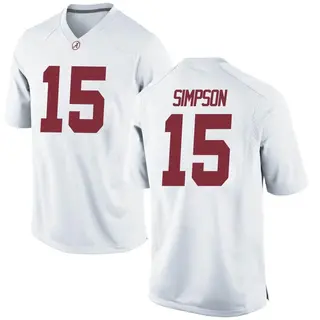 Game Men's Ty Simpson Alabama Crimson Tide Nike Football College Jersey - White