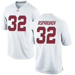 Game Youth Alex Asparuhov Alabama Crimson Tide Nike Football College Jersey - White