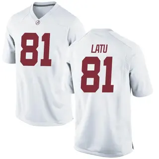 Game Youth Cameron Latu Alabama Crimson Tide Nike Football College Jersey - White