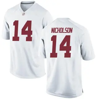 Game Youth Graham Nicholson Alabama Crimson Tide Nike Football College Jersey - White