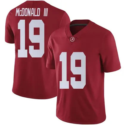 Limited Men's Chuck McDonald III Alabama Crimson Tide Crimson Football College Jersey -