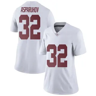 Limited Women's Alex Asparuhov Alabama Crimson Tide Nike Football College Jersey - White