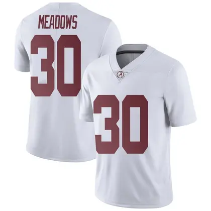 Limited Youth Derek Meadows Alabama Crimson Tide Football College Jersey - White