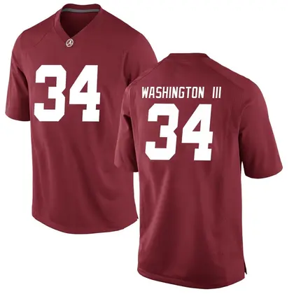 Replica Men's Jessie Washington III Alabama Crimson Tide Crimson Football College Jersey -