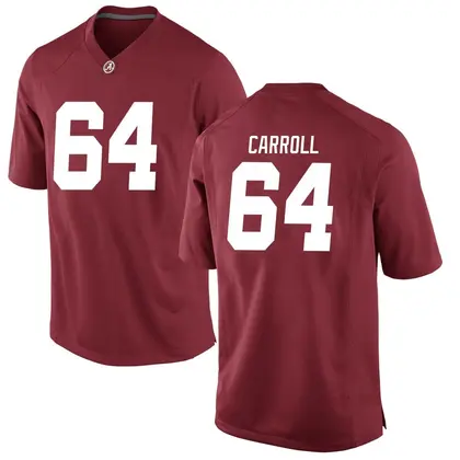 Replica Men's Michael Carroll Alabama Crimson Tide Crimson Football College Jersey -